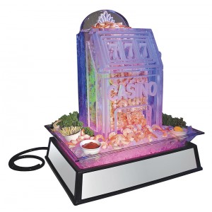 Small Mirror Ice Carving Pedestal with LED Feature